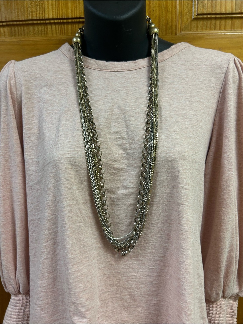 🤩 Mixed Metal Multi-Strand Longline Layering Necklace